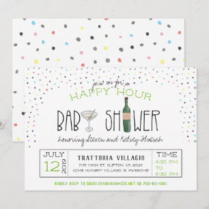 Paar-Baby-Party Happy Hour Einladung
