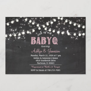 Paar BabyQ BBQ Babyparty LichterEinladung Einladung