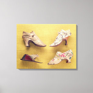 Paar bestickter Schuhe, c.1714 Leinwanddruck