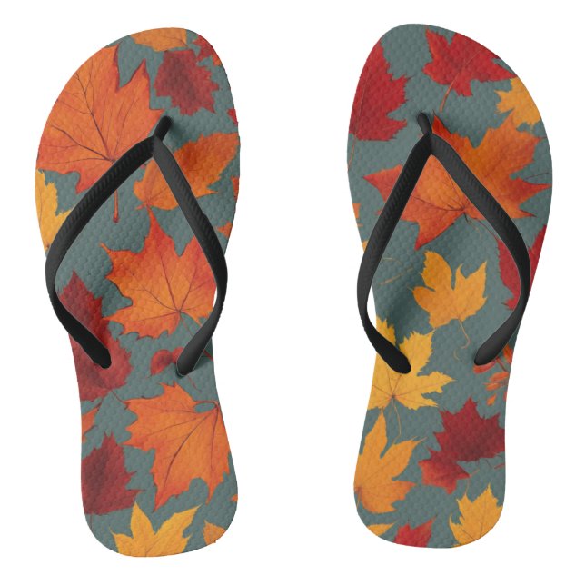 Paar der "Herbstflüster" Flip Flops (Fußbett)