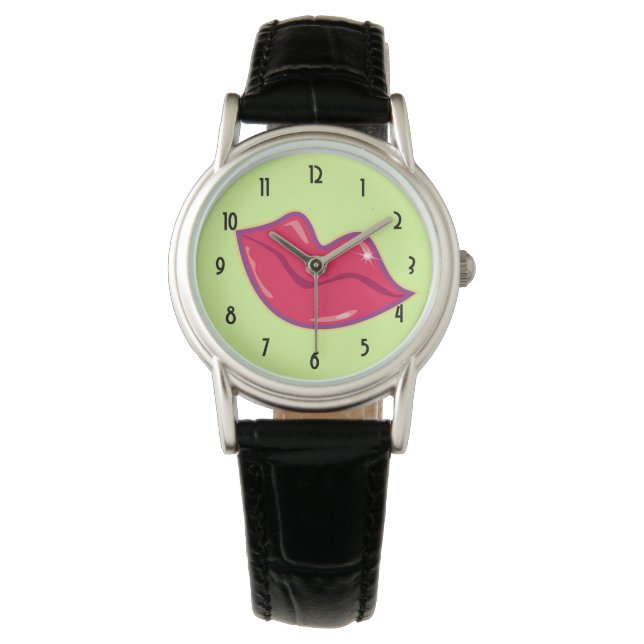Paar der Kirschroten Lippen Armbanduhr (Vorderseite)