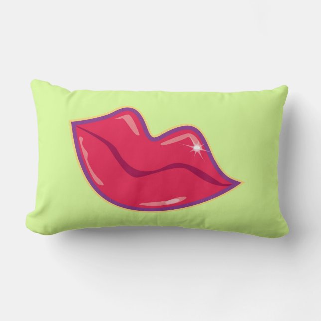 Paar der Kirschroten Lippen Lendenkissen (Vorderseite)
