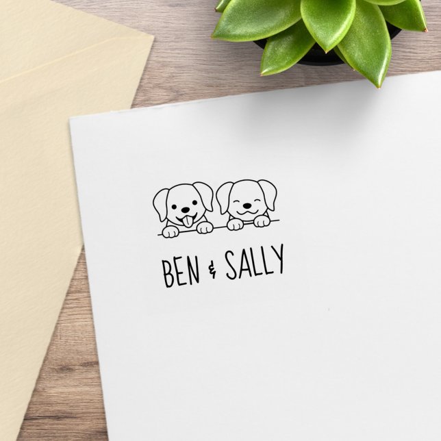 Paar der Labrador Hunde Individuelle Name Gummistempel (Von Creator hochgeladen)