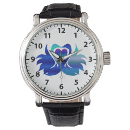 Paar der liebenden Schwäne (Hansa puuttuwa) Armbanduhr