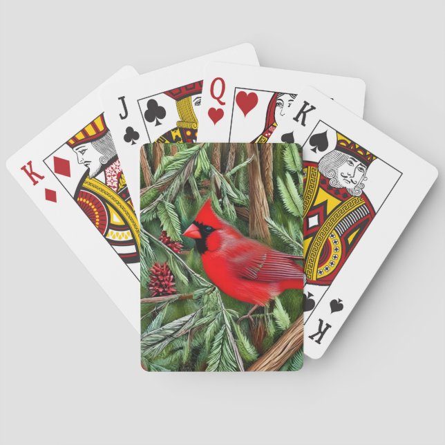 Paar der majestätischen wild lebenden Kardinal Spielkarten (Rückseite)