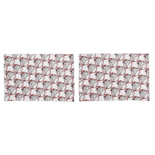 Paar der Standardgröße Pillowcases/Baseball Kissenbezug (Vorderseite-Set)
