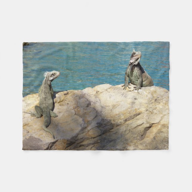 Paar der tropischen Naturfotografie von Iguanas Fleecedecke (Vorderseite (Horizontal))
