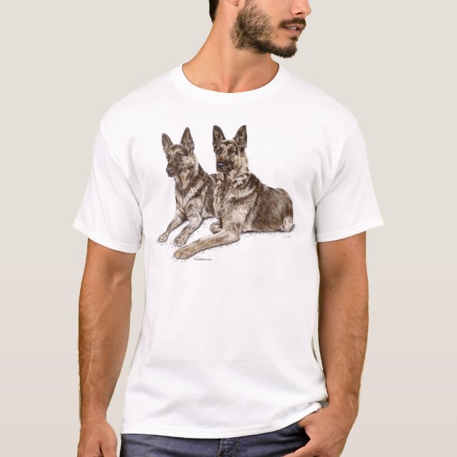 Paar deutsche Schäferhunde T-Shirt (Vorderseite)