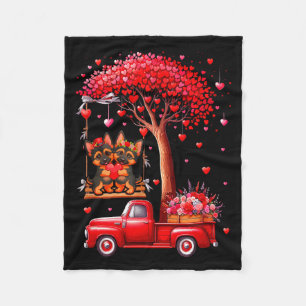 Paar Deutsche Schäferhunde Valentine-Herzen Baum P Fleecedecke