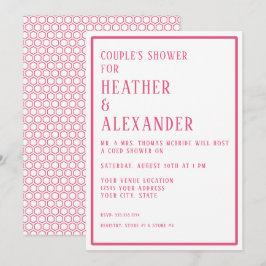 Paar Dusche einfach moderne Hexagon Geometric Einladung