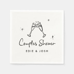 Paar Dusche modern natürlich elegant handgeschrieb Serviette