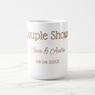 Paar Dusche Name Datum braun pink Pastell Hochzeit Kaffeetasse