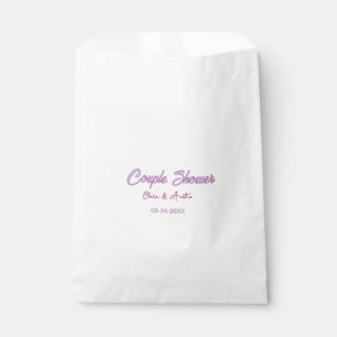 Paar Dusche Name Datum grau trendy einfach rosa Geschenktütchen