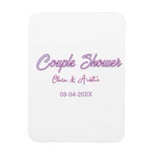 Paar Dusche Name Datum grau trendy einfach rosa Magnet