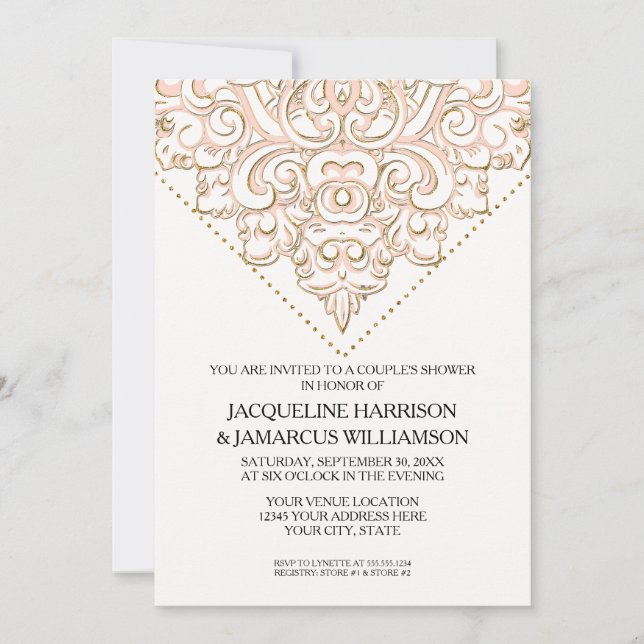 Paar Dusche rustikale Holzpappe Spitzentechnologie Einladung (Vorderseite)