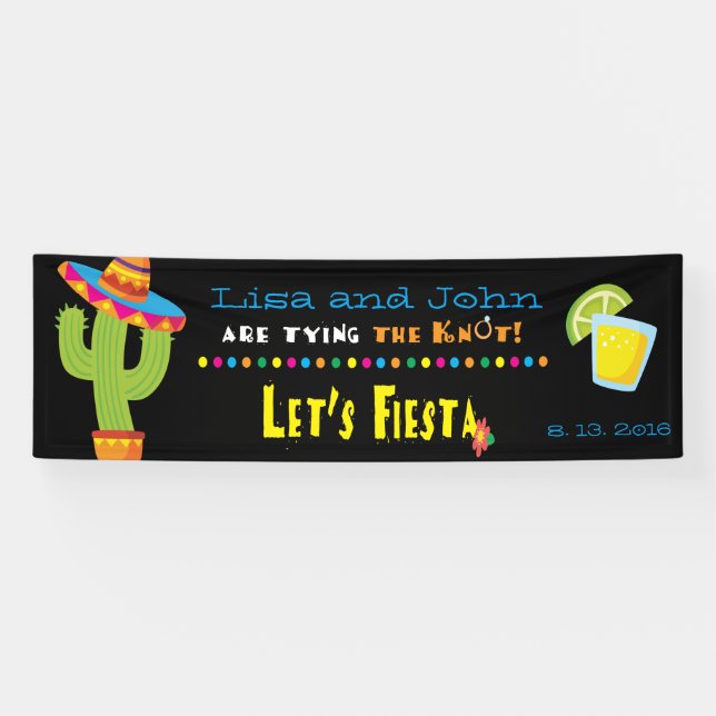 Paar-Duschen-Fiesta-Willkommens-Fahne Banner (Horizontal)