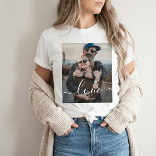 Paar Engagement Foto Liebesschrift T-Shirt