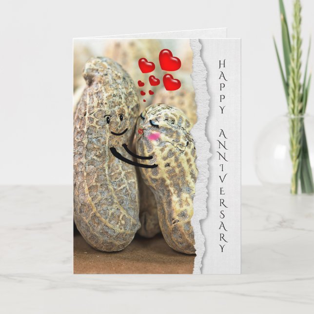 Paar Erdnüsse zum Hochzeitstag Karte (Vorderseite)