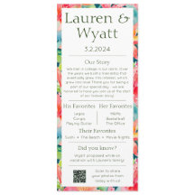 Paar Fakten Tropical Wedding Program & Menu