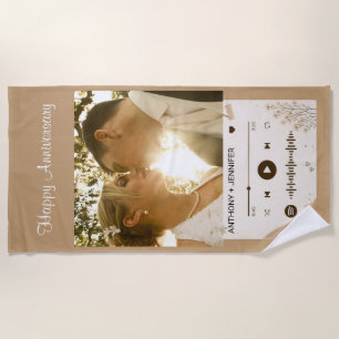 Paar Foto Lied Wildblumen Hochzeit Jubiläum Strandtuch