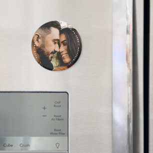 Paar-Foto-Runde Hochzeitsankündigung Magnet