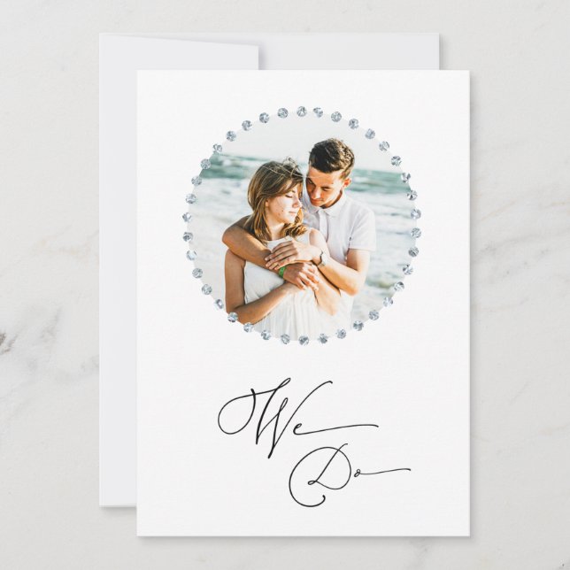 *~* Paar FOTO UAWG + QR AR6 DIAMOND Wedding in Einladung (Vorderseite)