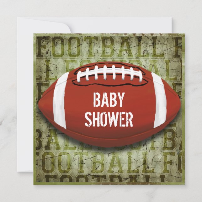 Paar-Fußball-Babyparty-Grün-Schmutz Einladung (Vorderseite)