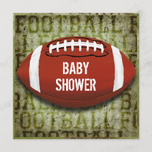 Paar-Fußball-Babyparty-Grün-Schmutz Einladung