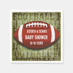 Paar-Fußball-Babyparty-Grün-Schmutz Serviette