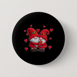 Paar Gnome Valentinstag Herzen Kostüm Gnom Button