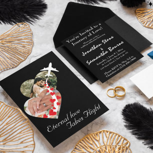 Paar-Herz-Foto, Romantisch, Modern, Hochzeit Einladung