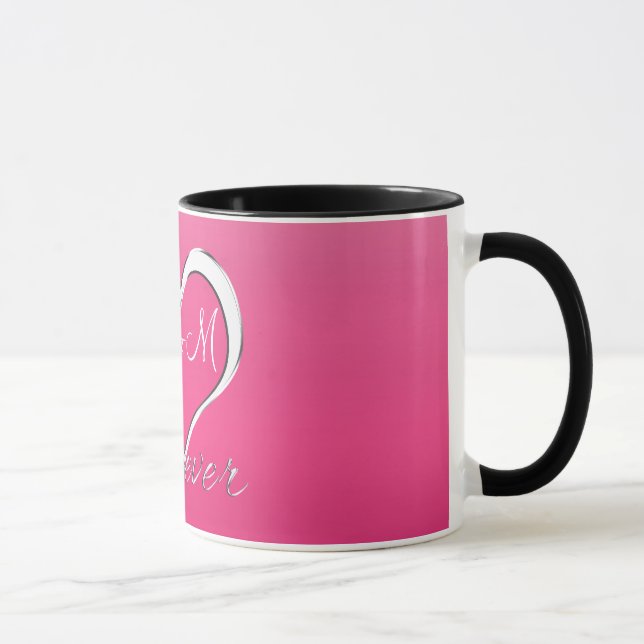Paar-Herz-Initialen-Monogramm Tasse (Rechts)
