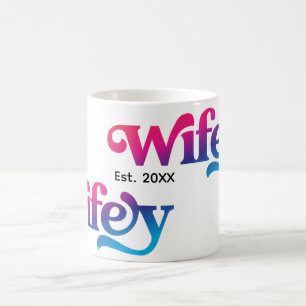 Paar Hochzeitstag Benutzerdefinierte Farbige Wifey Kaffeetasse