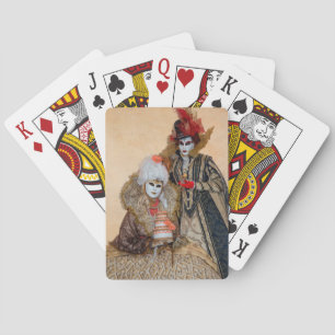 Paar im Karnevalskostüm, Venedig Spielkarten