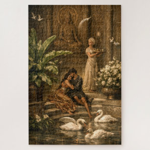 Paar im Schwanengarten Retro-Orientalismus