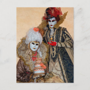 Paar in der Karnevalskostüme, Venedig Postkarte
