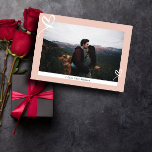 Paar in Liebe I Modernes rosa Foto Valentinstag Feiertagskarte