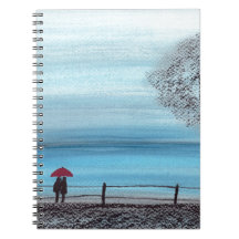 Paar in Liebe mit rotem Schirm