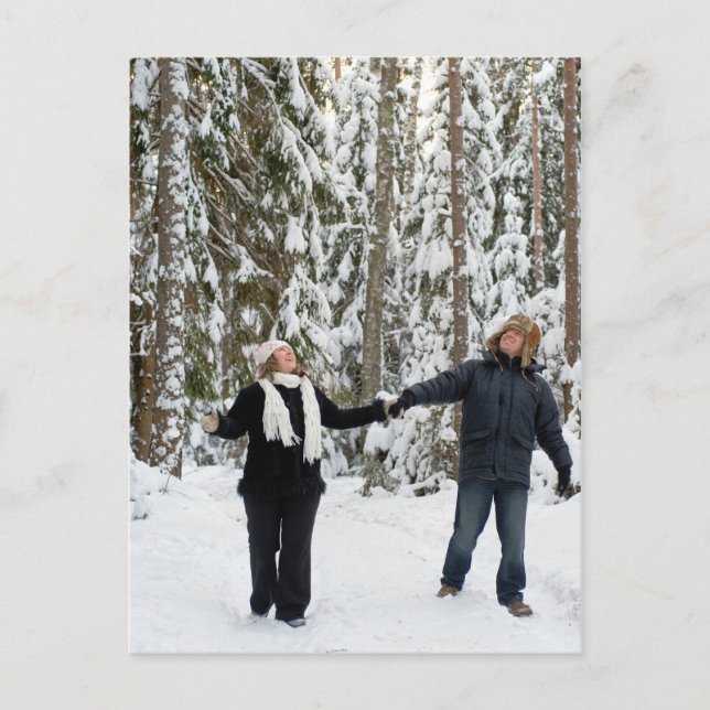 Paar in Wald Postkarte (Vorderseite)