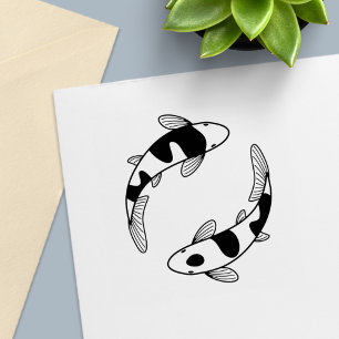 Paar japanischer Koi Fisch Permastempel