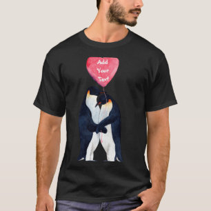 Paar Kaiserpinguine Herz Personalisiertes T-Shirt