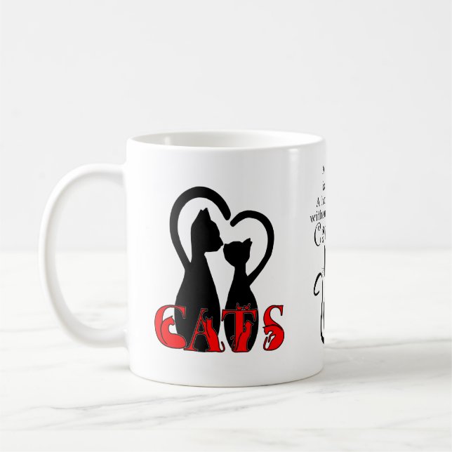 paar Katzen im Zuhause Kaffeetasse (Links)