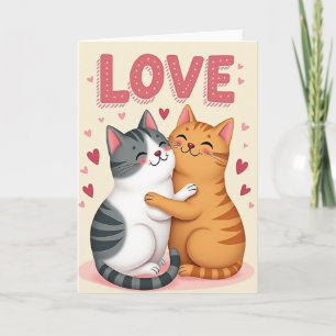 Paar Katzen umarmen Liebeskarte Karte