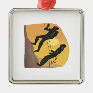 Paar-Klettern Silbernes Ornament