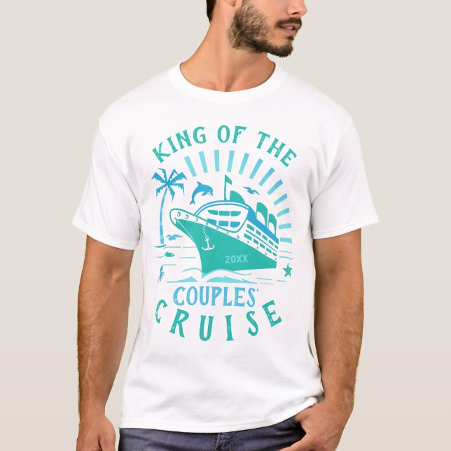 Paar-Kreuzfahrt-Schiffs-Ferien-personalisierter T-Shirt (Vorderseite)