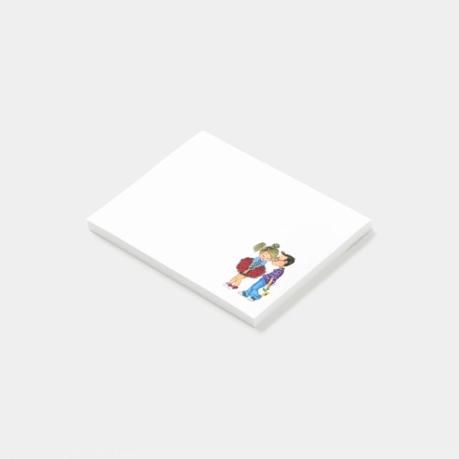Paar Liebe Sticky Notes - I Liebe You Post-it Klebezettel (angewinkelt)