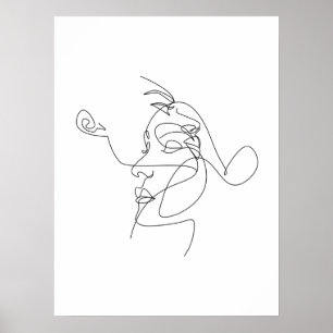 Paar-Linienkunst-Minimalistisches Poster