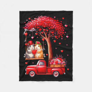Paar Meerschweinchen Valentinstag Herzen Baum Pick Fleecedecke