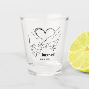 Paar mit dem Namen Custom Anniversary Geschenk Ide Schnapsglas