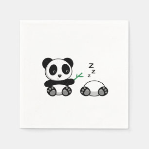 Paar Niedliche kleine Pandas Serviette